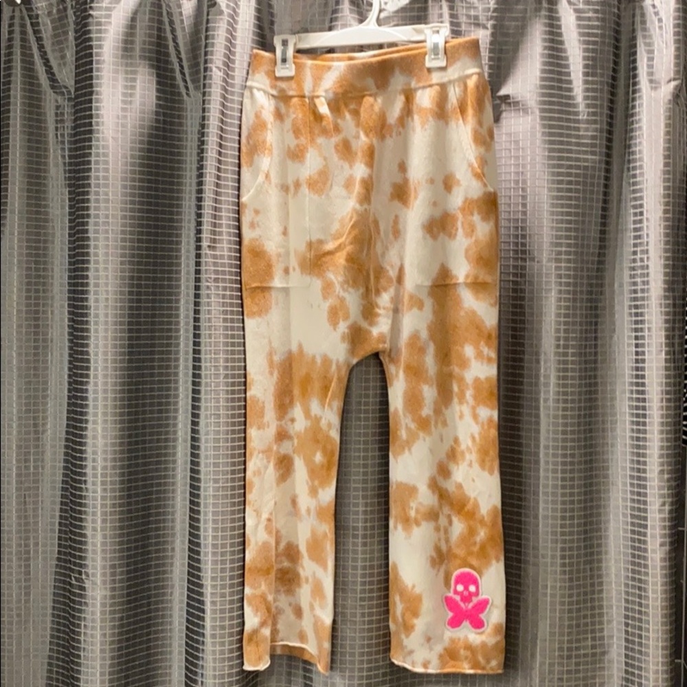 New Betty Designs x Zenzee Cashmere Tie Dye Jogger - Small - Copper & Pink